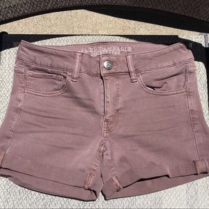 American Eagle Twill X Midi Shorts (Lavender)